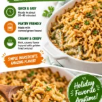 Delicious green bean casserole made with canned beans, perfect for any occasion.